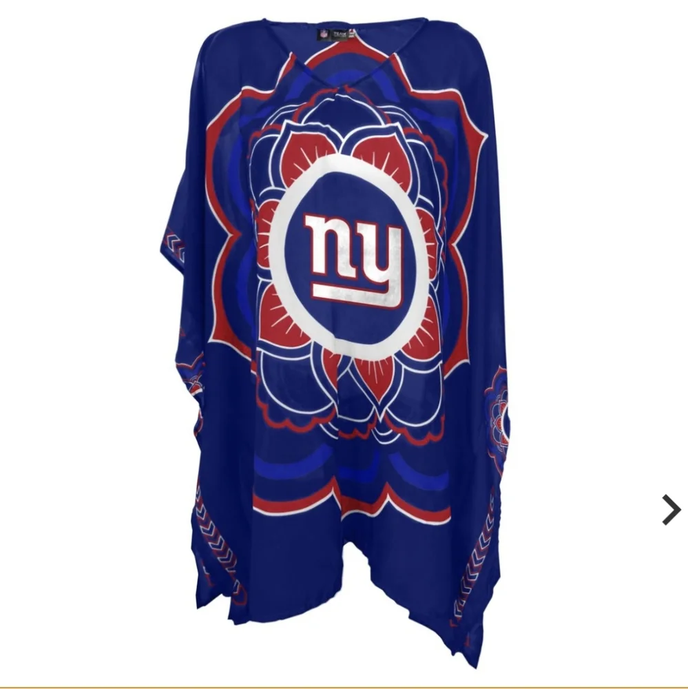 NFL Little Earth Flower New York Giants Caftan Coverup One Size NWT